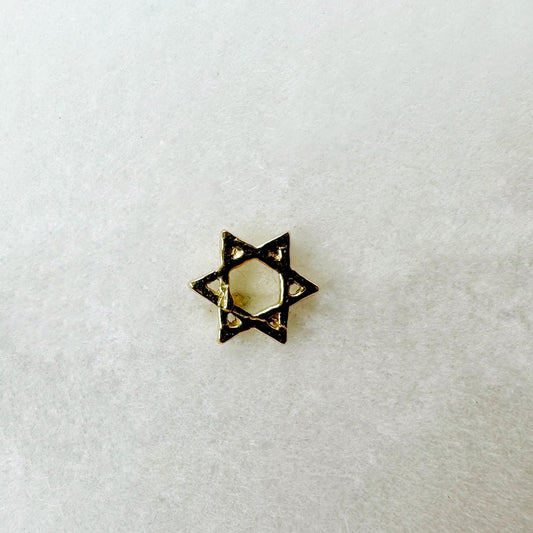 עגיל מגן דוד – עגיל צמוד מזהב 14 קראט